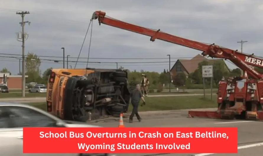School Bus Overturns in Crash on East Beltline, Wyoming Students Involved