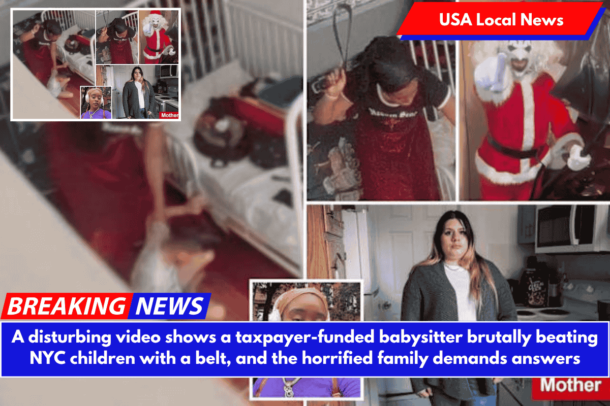A disturbing video shows a taxpayer-funded babysitter brutally beating NYC children with a belt, and the horrified family demands answers