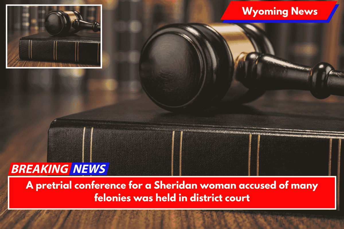 A pretrial conference for a Sheridan woman accused of many felonies was held in district court