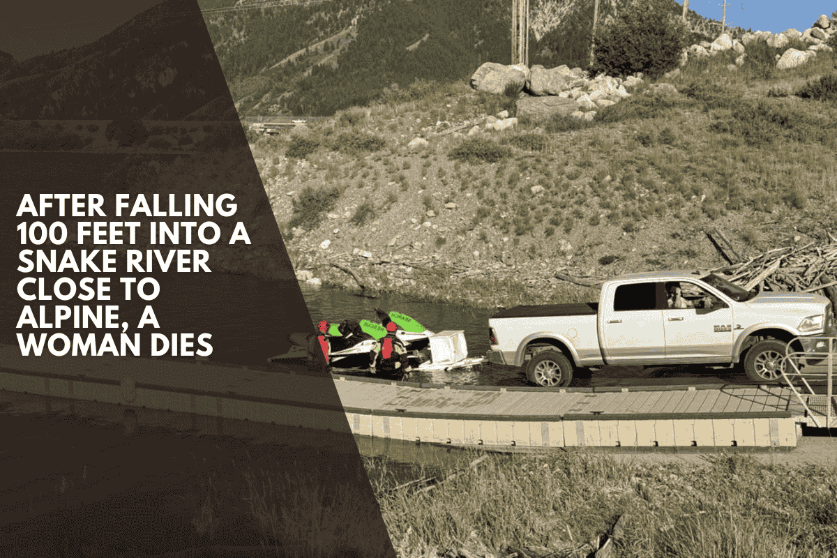 After falling 100 feet into a snake river close to Alpine, a woman dies