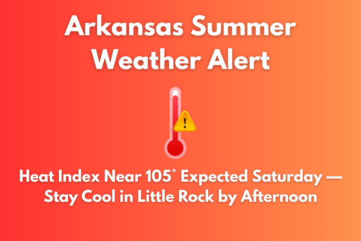 Arkansas Summer Weather Alert: Heat Index Near 105° Expected Saturday — Stay Cool in Little Rock by Afternoon