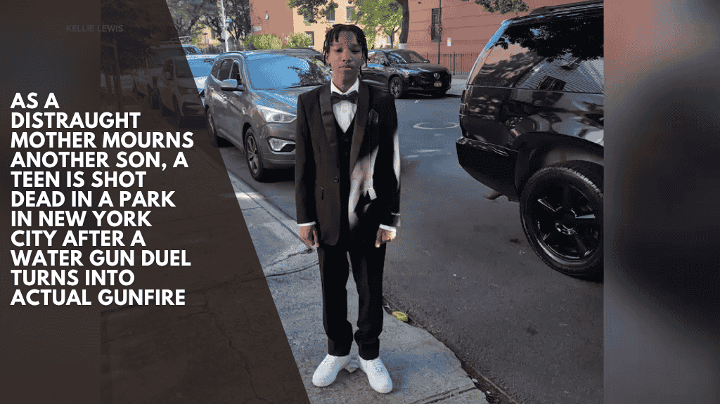 As a distraught mother mourns another son, a teen is shot dead in a park in New York City after a water gun duel turns into actual gunfire