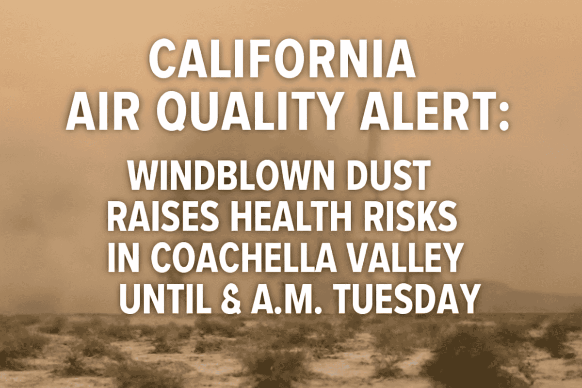 California Air Quality Alert Windblown Dust Raises Health Risks in Coachella Valley Until 8 a.m. Tuesday