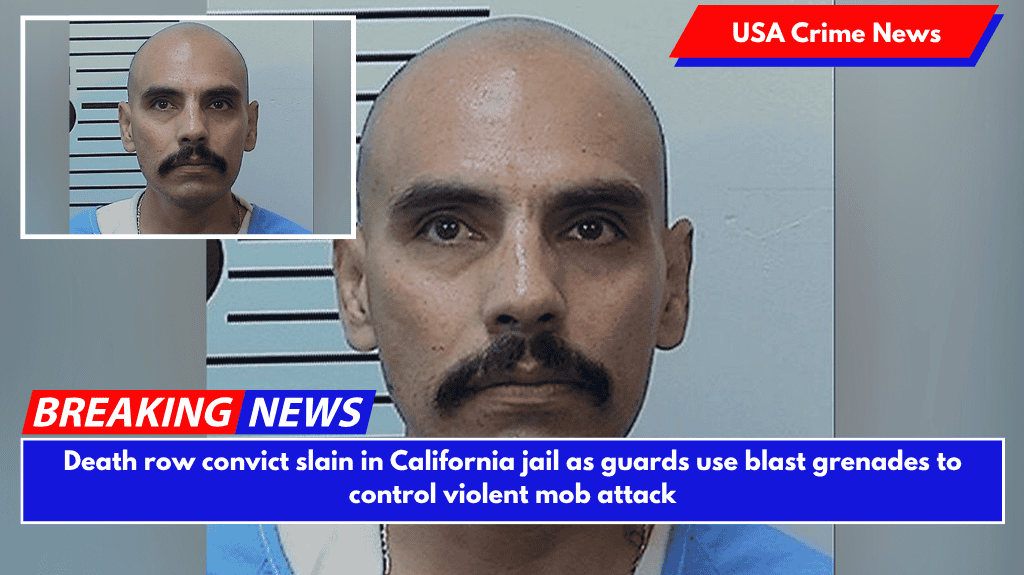 Death row convict slain in California jail as guards use blast grenades to control violent mob attack
