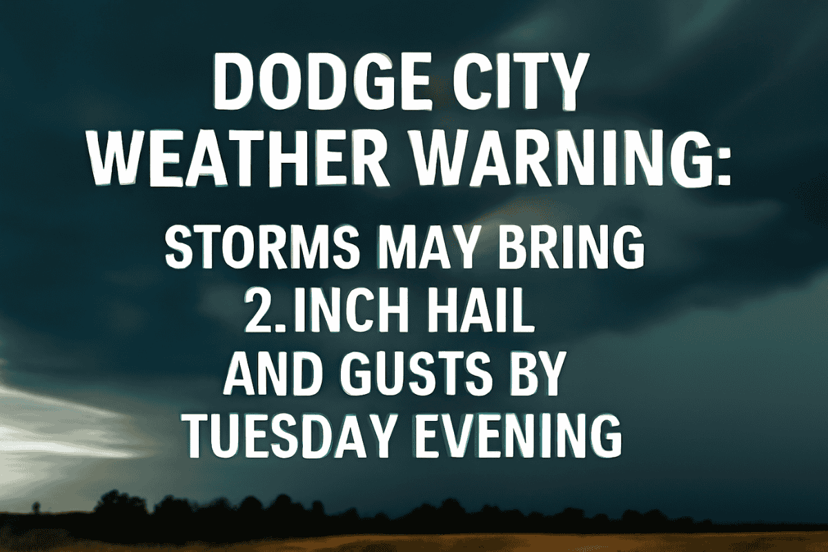 Dodge City Weather Warning: Storms May Bring 2-Inch Hail and Gusts by Tuesday Evening