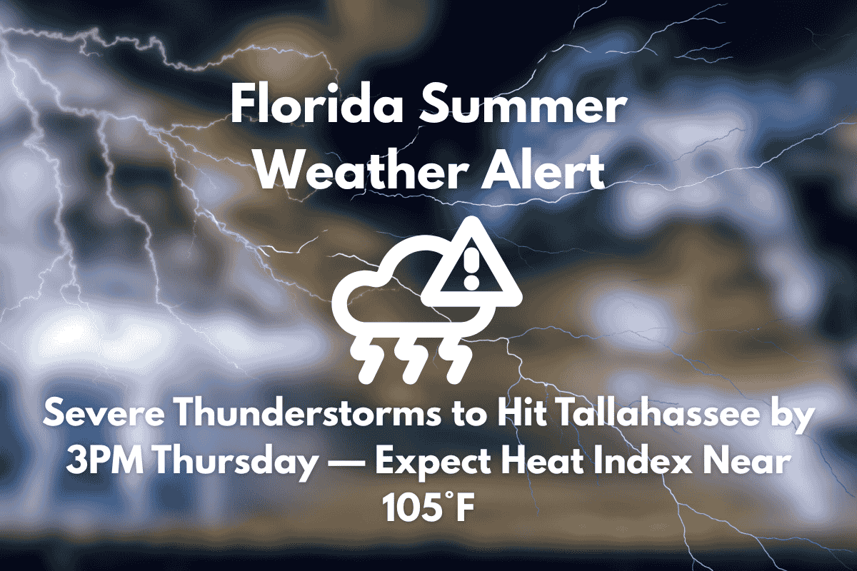 Florida Summer Weather Alert Severe Thunderstorms to Hit Tallahassee by 3PM Thursday — Expect Heat Index Near 105°F