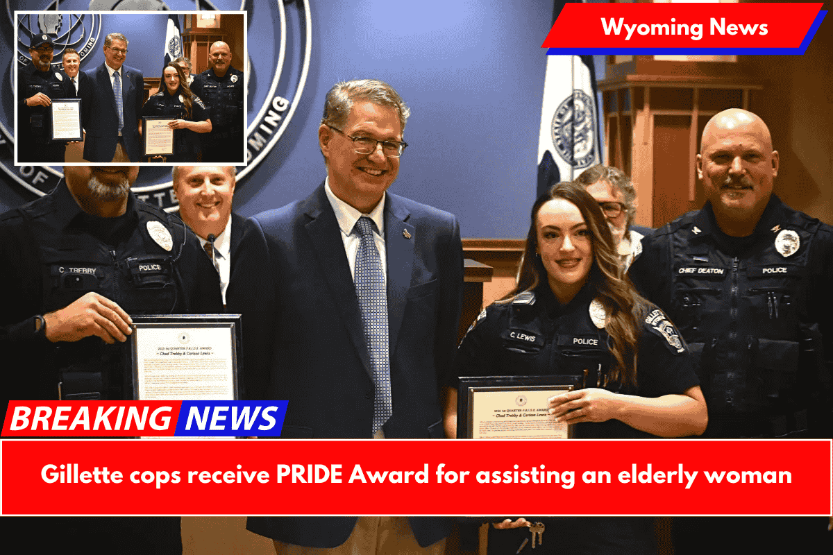 Gillette cops receive PRIDE Award for assisting an elderly woman
