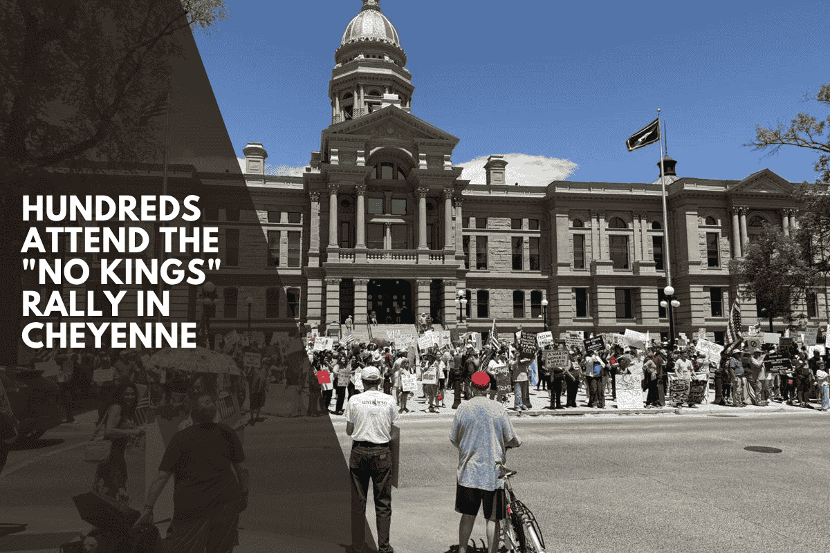 Hundreds attend the "No Kings" rally in Cheyenne