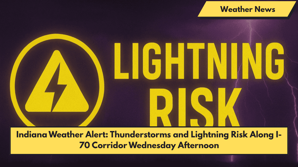 Indiana Weather Alert: Thunderstorms and Lightning Risk Along I-70 Corridor Wednesday Afternoon