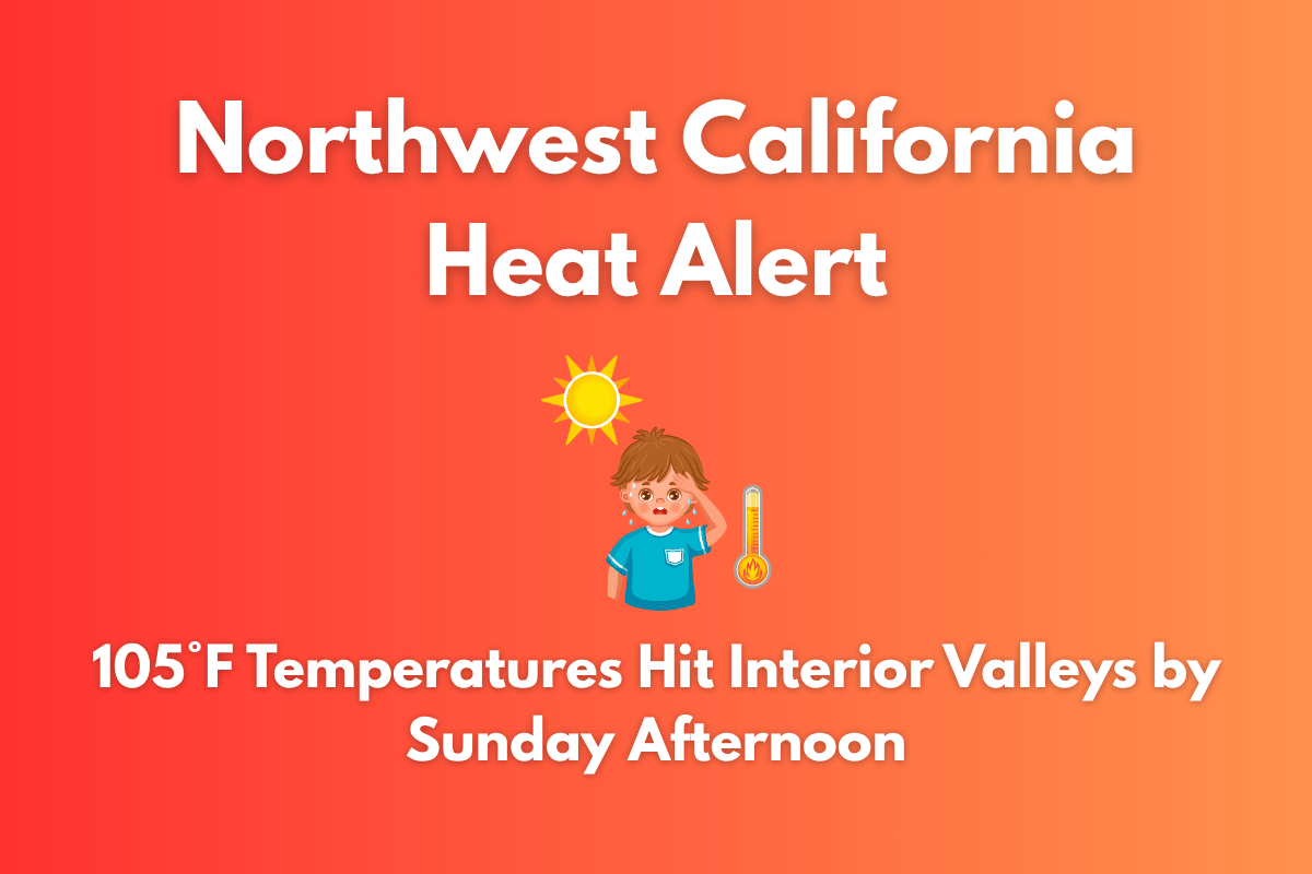 Northwest California Heat Alert 105°F Temperatures Hit Interior Valleys by Sunday Afternoon