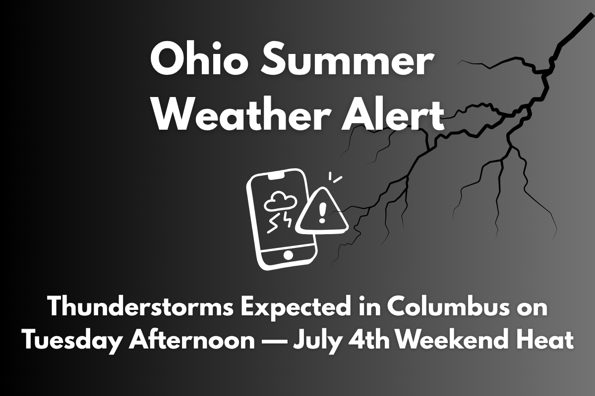 Ohio Summer Weather Alert Thunderstorms Expected in Columbus on Tuesday Afternoon — July 4th Weekend Heat
