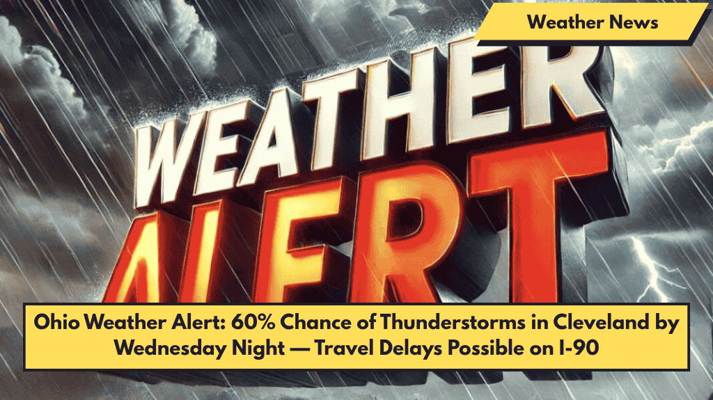 Ohio Weather Alert: 60% Chance of Thunderstorms in Cleveland by Wednesday Night — Travel Delays Possible on I-90