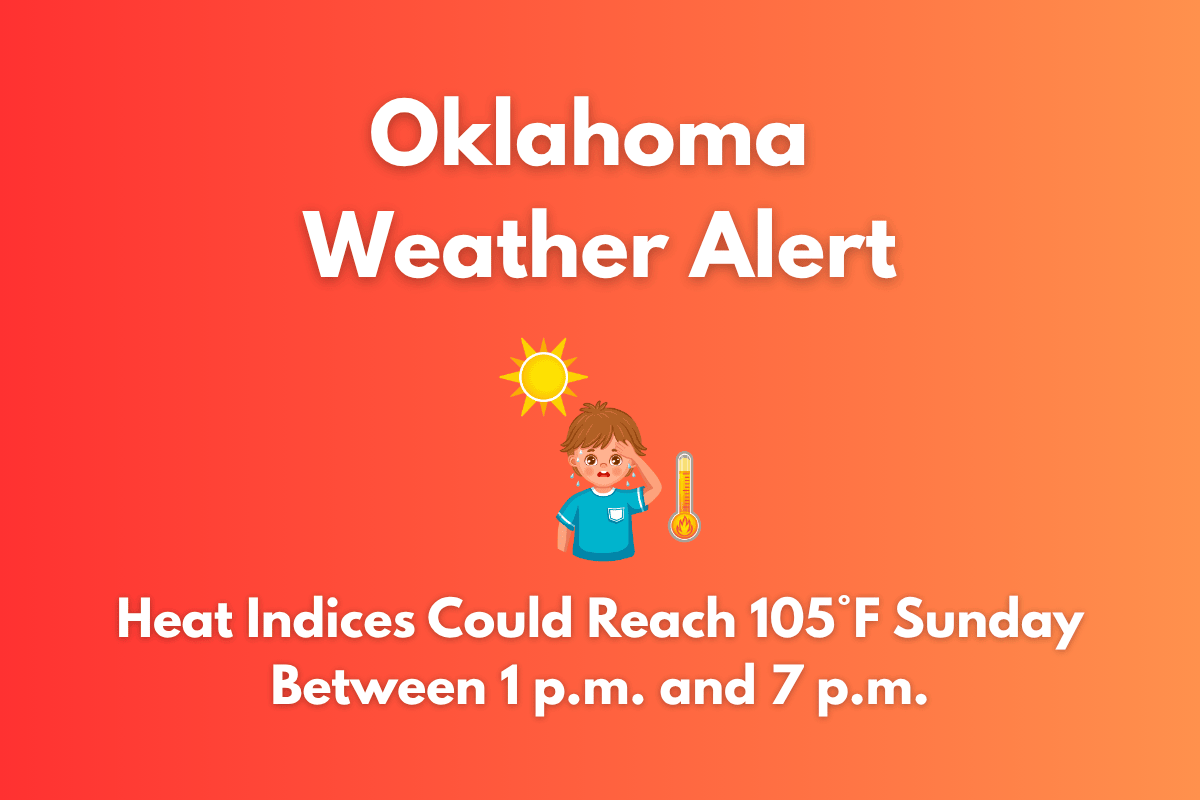 Oklahoma Weather Alert: Heat Indices Could Reach 105°F Sunday Between 1 p.m. and 7 p.m.