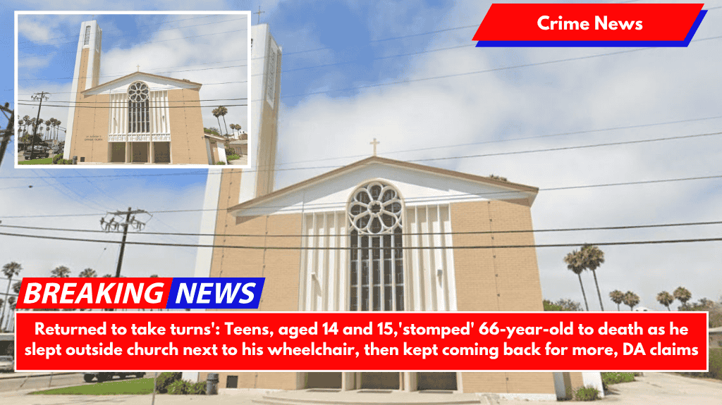 Returned to take turns': Teens, aged 14 and 15,'stomped' 66-year-old to death as he slept outside church next to his wheelchair, then kept coming back for more, DA claims