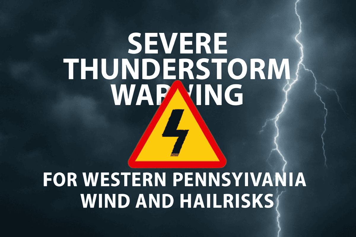 Severe Thunderstorm Warning for Western Pennsylvania: Wind and Hail Risks