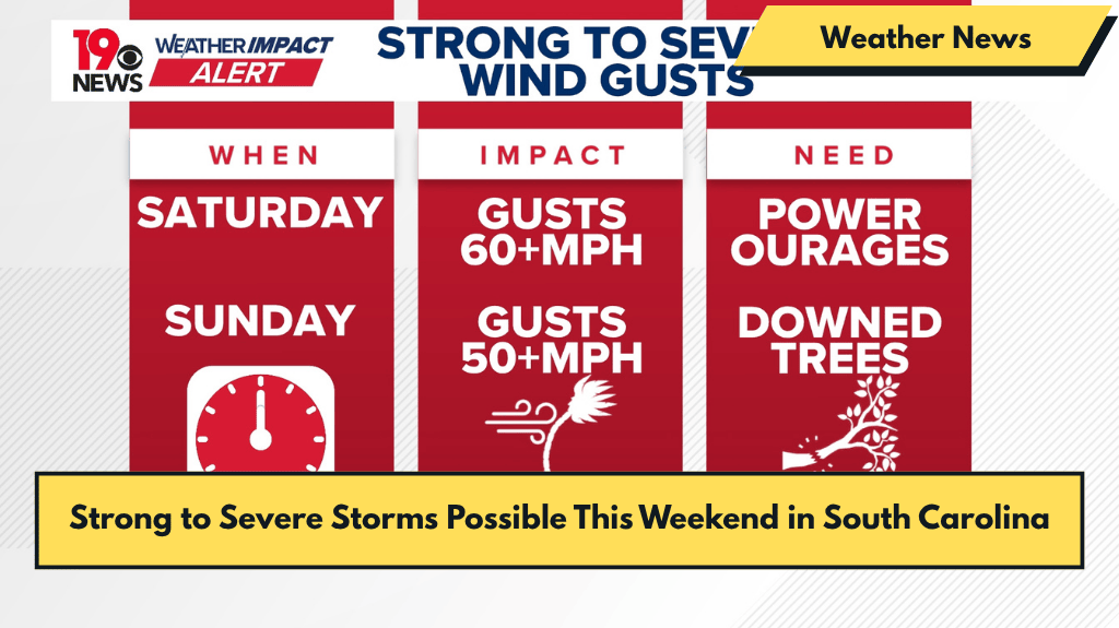 Strong to Severe Storms Possible This Weekend in South Carolina