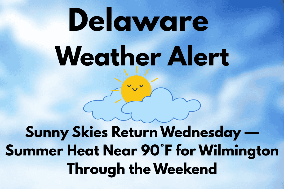 Delaware Weather Alert: Sunny Skies Return Wednesday — Summer Heat Near 90°F for Wilmington Through the Weekend