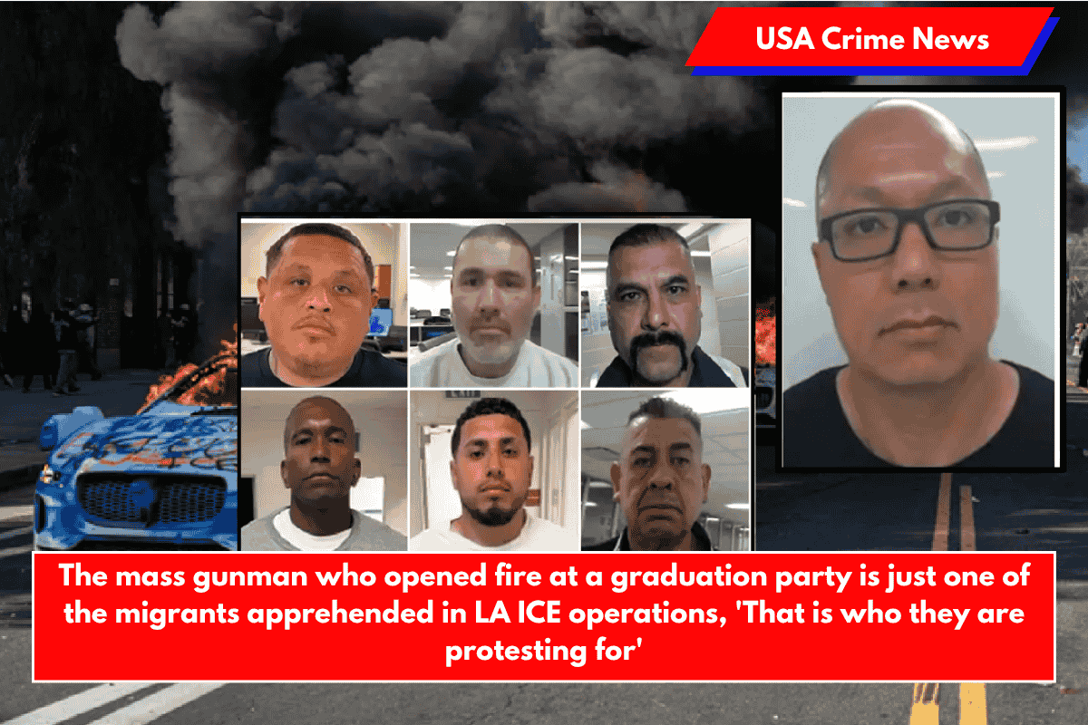 The mass gunman who opened fire at a graduation party is just one of the migrants apprehended in LA ICE operations, 'That is who they are protesting for'