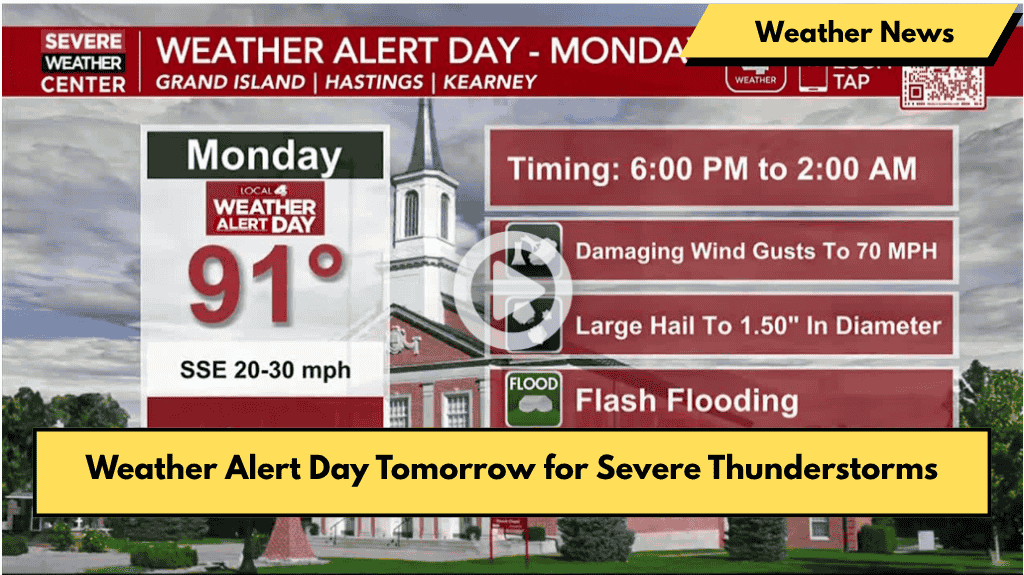 Weather Alert Day Tomorrow for Severe Thunderstorms