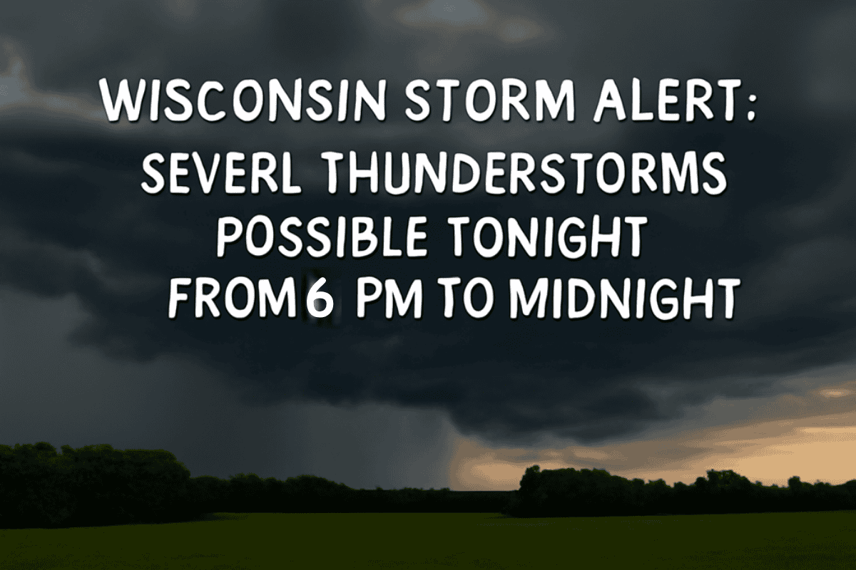 Wisconsin Storm Alert Severe Thunderstorms Possible Tonight from 6 PM to Midnight