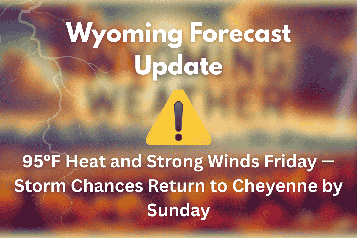 Wyoming Forecast Update 95°F Heat and Strong Winds Friday — Storm Chances Return to Cheyenne by Sunday