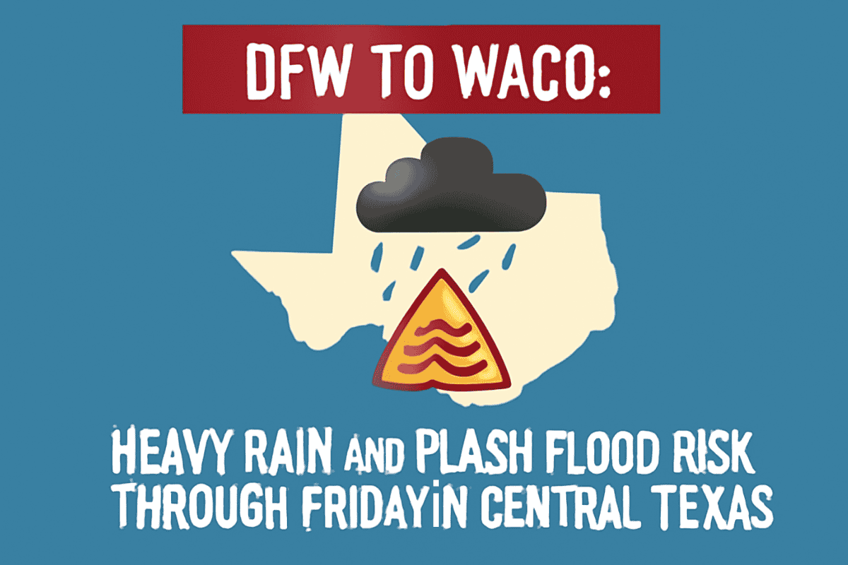DFW to Waco: Heavy Rain and Flash Flood Risk Through Friday in Central Texas