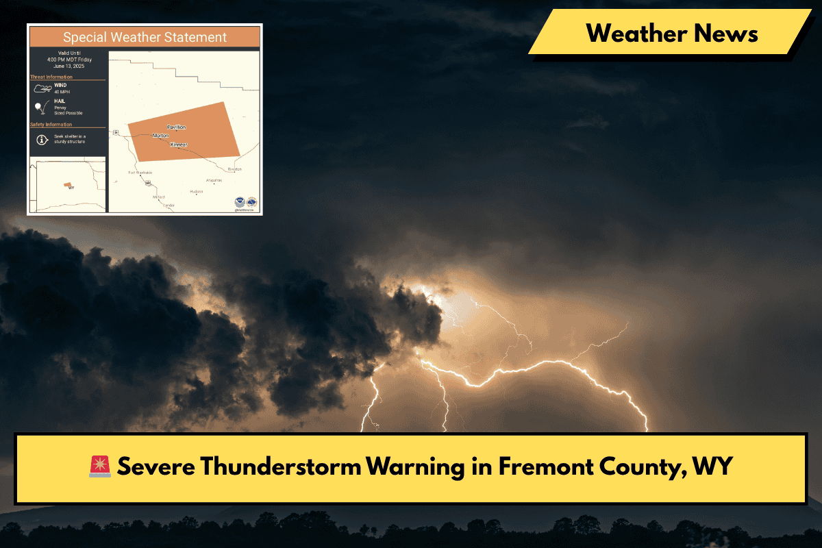 🚨 Severe Thunderstorm Warning in Fremont County, WY