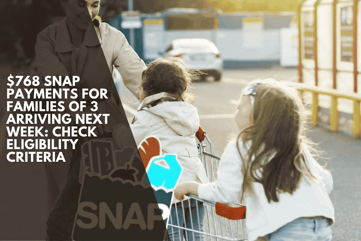 $768 SNAP Payments for Families of 3 Arriving Next Week: Check Eligibility Criteria