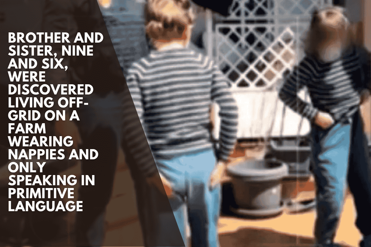 Brother and sister, Nine and six, were discovered living off-grid on a farm wearing nappies and only speaking in primitive language