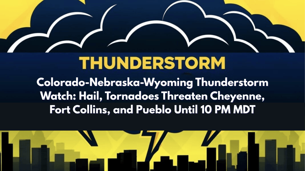 Colorado-Nebraska-Wyoming Thunderstorm Watch: Hail, Tornadoes Threaten Cheyenne, Fort Collins, and Pueblo Until 10 PM MDT