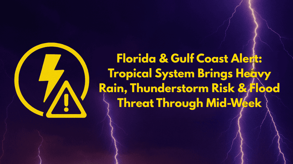 Florida & Gulf Coast Alert Tropical System Brings Heavy Rain, Thunderstorm Risk & Flood Threat Through Mid-Week