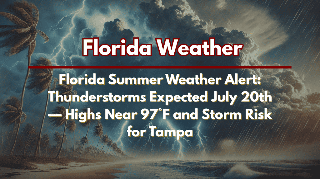 Florida Summer Weather Alert Thunderstorms Expected July 20th — Highs Near 97°F and Storm Risk for Tampa