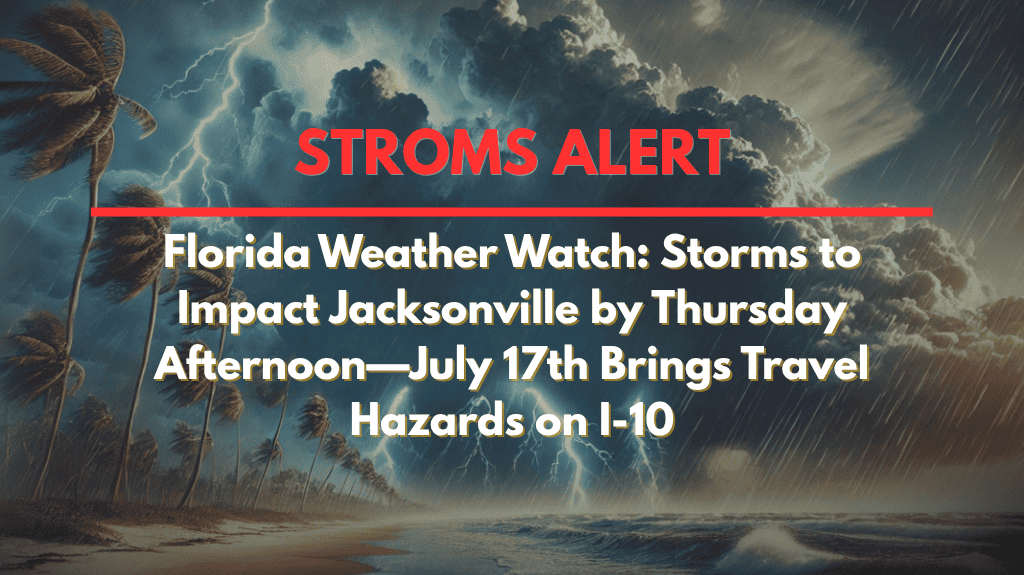 Florida Weather Watch Storms to Impact Jacksonville by Thursday Afternoon—July 17th Brings Travel Hazards on I-10