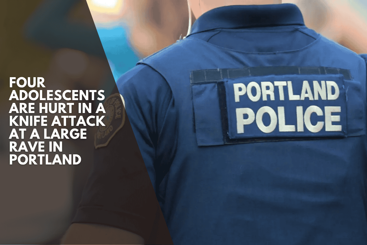Four adolescents are hurt in a knife attack at a large rave in Portland