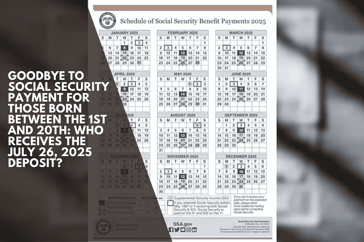 Goodbye to Social Security payment for those born between the 1st and 20th: who receives the July 26, 2025 deposit?