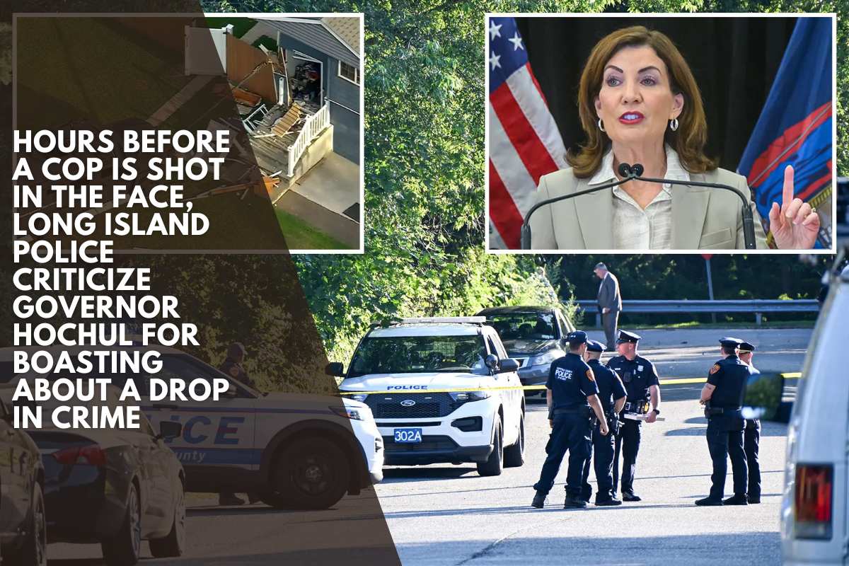 Hours before a cop is shot in the face, Long Island police criticize Governor Hochul for boasting about a drop in crime