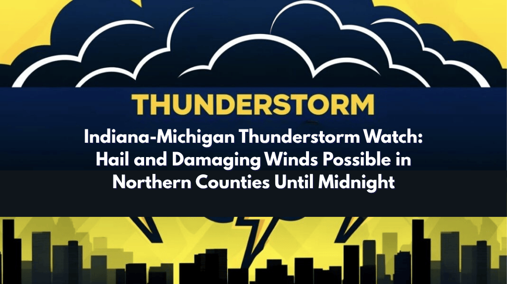 Indiana-Michigan Thunderstorm Watch Hail and Damaging Winds Possible in Northern Counties Until Midnight
