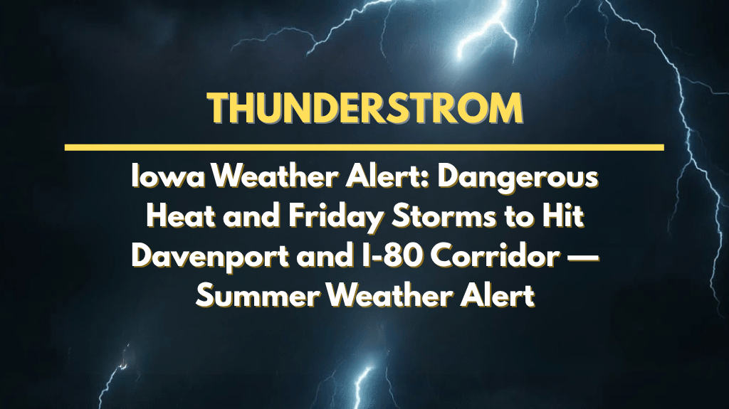 Iowa Weather Alert Dangerous Heat and Friday Storms to Hit Davenport and I-80 Corridor — Summer Weather Alert