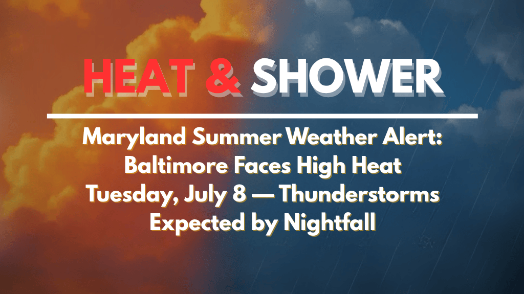 Maryland Summer Weather Alert Baltimore Faces High Heat Tuesday, July 8 — Thunderstorms Expected by Nightfall