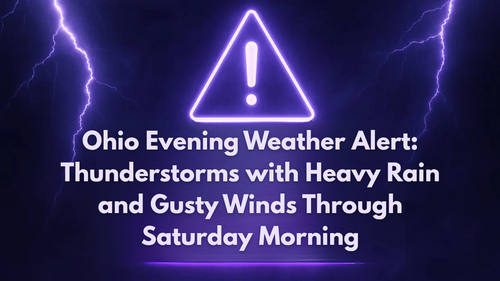 Ohio Evening Weather Alert Thunderstorms with Heavy Rain and Gusty Winds Through Saturday Morning