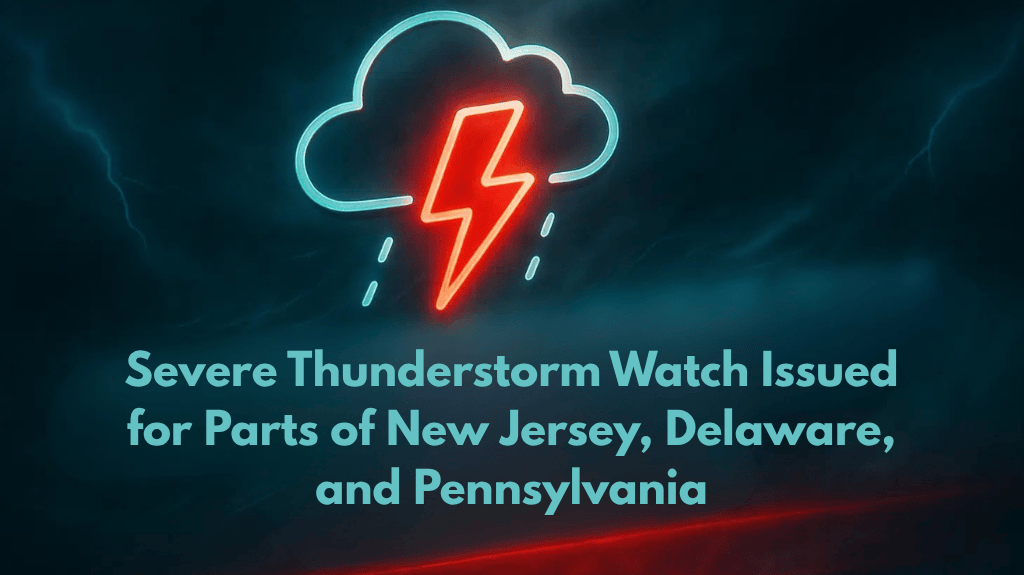 Severe Thunderstorm Watch Issued for Parts of New Jersey, Delaware, and Pennsylvania