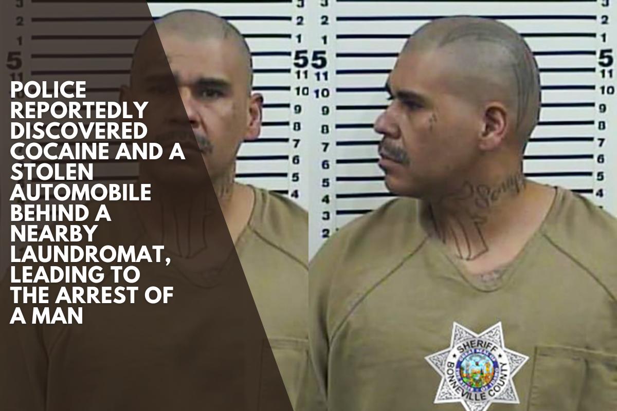 Police reportedly discovered cocaine and a stolen automobile behind a nearby laundromat, leading to the arrest of a man