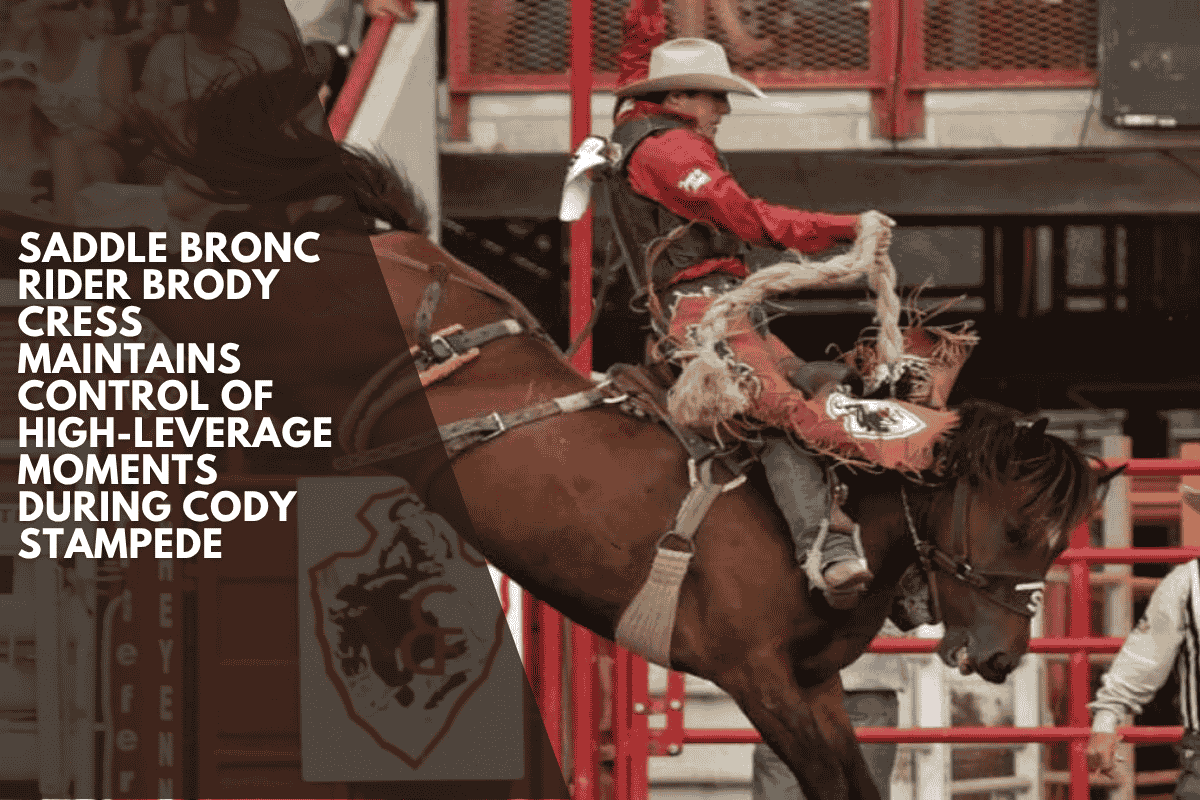 Saddle bronc rider Brody Cress maintains control of high-leverage moments during Cody Stampede