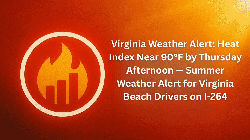 Virginia Weather Alert Heat Index Near 90°F by Thursday Afternoon — Summer Weather Alert for Virginia Beach Drivers on I-264