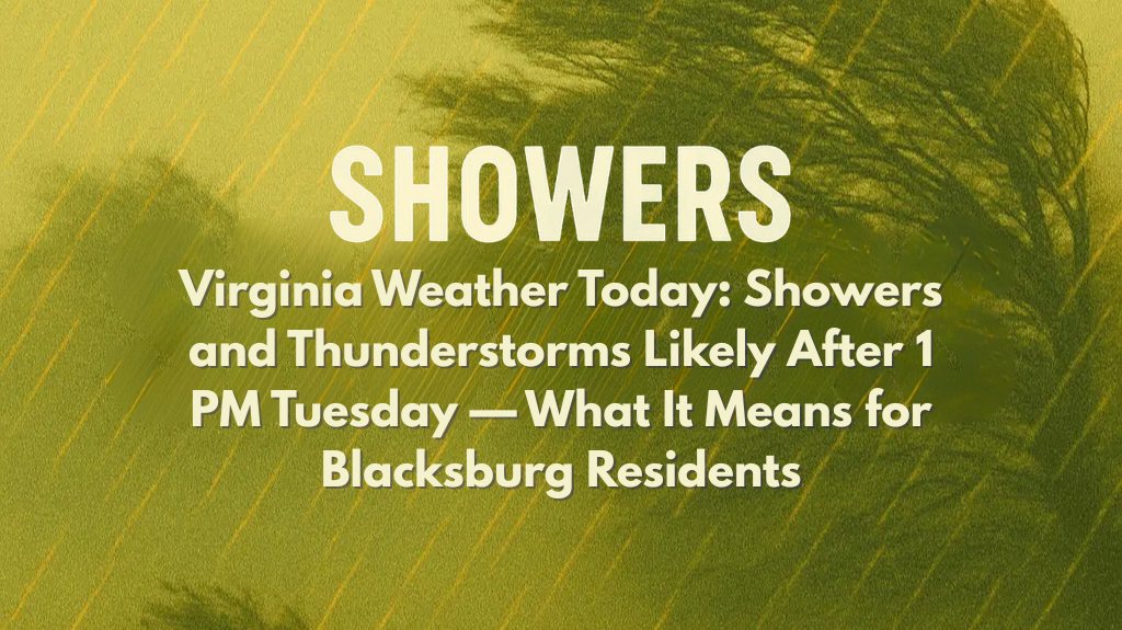 Virginia Weather Today Showers and Thunderstorms Likely After 1 PM Tuesday — What It Means for Blacksburg Residents