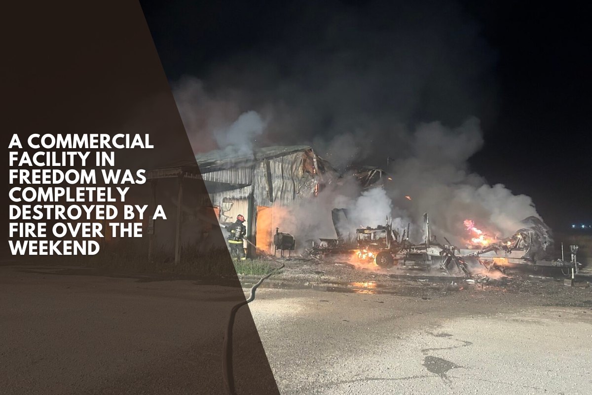 A commercial facility in Freedom was completely destroyed by a fire over the weekend