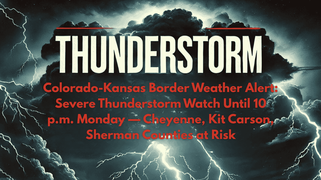 Colorado-Kansas Border Weather Alert Severe Thunderstorm Watch Until 10 p.m. Monday — Cheyenne, Kit Carson, Sherman Counties at Risk