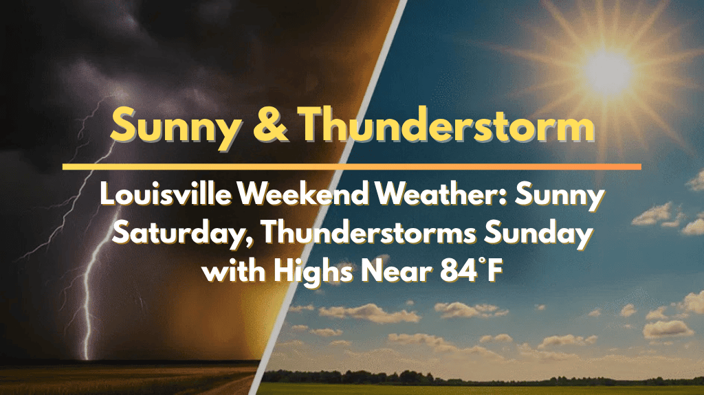 Louisville Weekend Weather Sunny Saturday, Thunderstorms Sunday with Highs Near 84°F