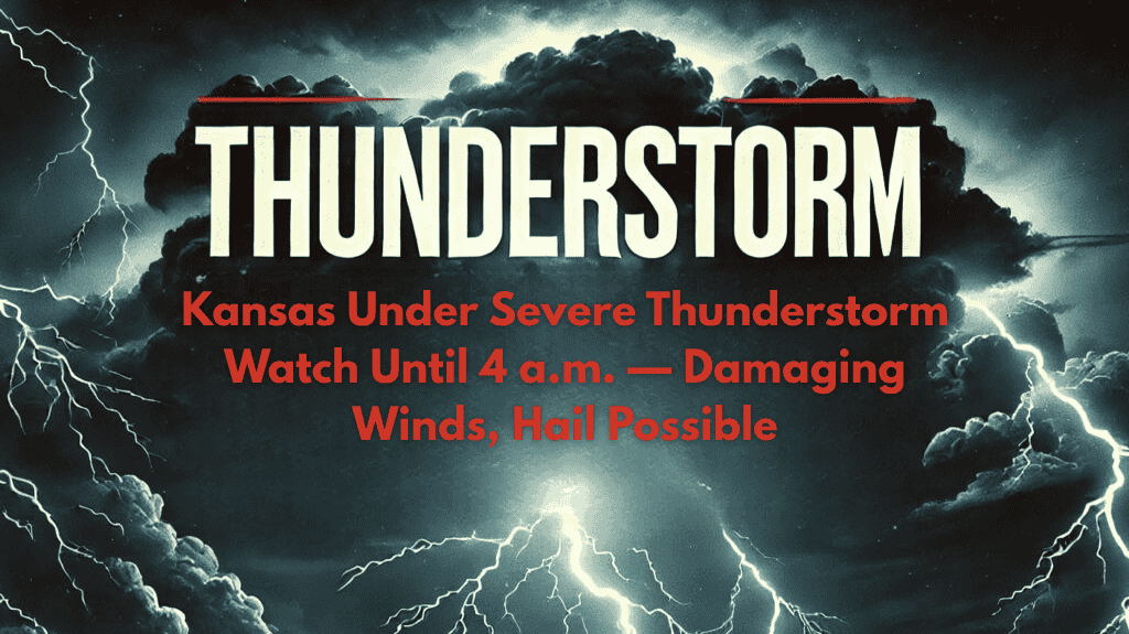 Kansas Under Severe Thunderstorm Watch Until 4 a.m. — Damaging Winds, Hail Possible
