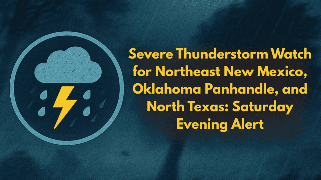 Severe Thunderstorm Watch for Northeast New Mexico, Oklahoma Panhandle, and North Texas Saturday Evening Alert